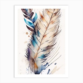 Feather And Birds Symbol Minimal Watercolour Art Print