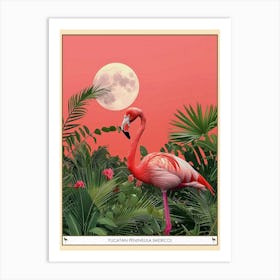 Greater Flamingo Yucatan Peninsula Mexico Tropical Illustration 1 Poster Art Print
