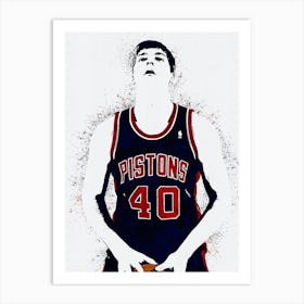 Bill Laimbeer Detroit Pistons Art Print