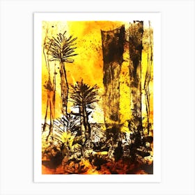 Abstract Plants -Sunset Art Print