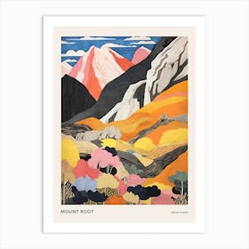 Mount Root United States Colourful Mountain Illustration Poster Art Print