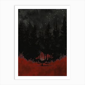 Red Forest Art Print