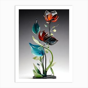 Glass Flower Sculpture Art Print