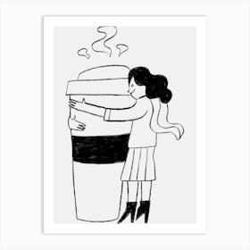 Coffee Cup Hug Poster