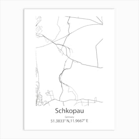 Schkopau,Germany Minimalist Map Art Print