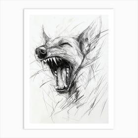 Loose And Gestural Sketch Of An Aggressive Dog Art Print