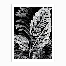 Lace Fern Linocut Art Print