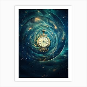 Clock In Space 1 Art Print