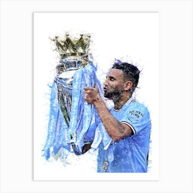 Riyad Mahrez Watercolor Art Print