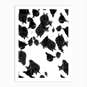 Black Paint Splatter Art Print