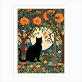 William Morris Black Cat In The Forest 26 Art Print