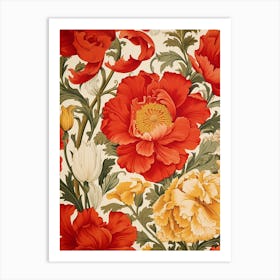 Red And Yellow Flowers Art Print