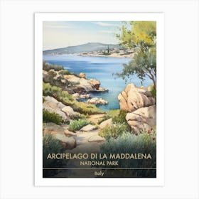 Arcipelago Di La Maddalena National Park Italy Watercolour 2 Art Print