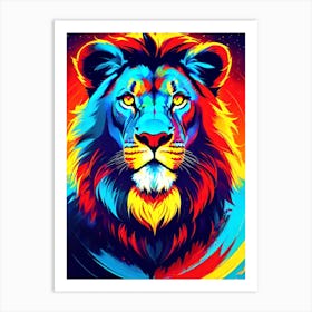 Colorful Lion 4 Art Print