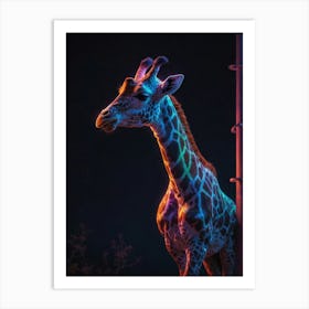 Giraffe At Night 3 Art Print