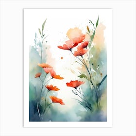 Watercolor Poppies 6 Art Print