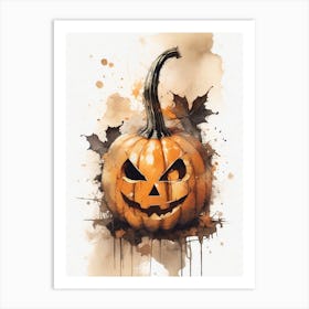 Getaucht in Schatten, erwacht zum Gruseln: Kürbis-Kunstwerk für Halloween V Art Print