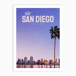 deificusArt San Diego California Skyline Map Art T-Shirt