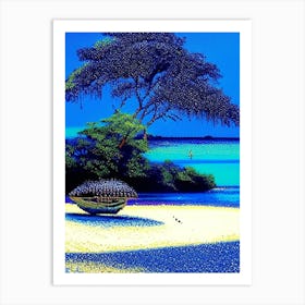 Mafia Island Tanzania Pointillism Style Tropical Destination Art Print