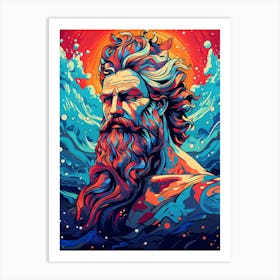 Poseidon Pop Art 10 Art Print