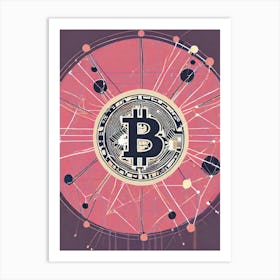 Bitcoin On A Pink Background Art Print