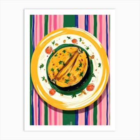 A Plate Of Pumpkins, Autumn Food Illustration Top View 34 Art Print