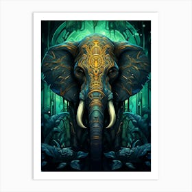 Elephant In The Jungle 2 Art Print