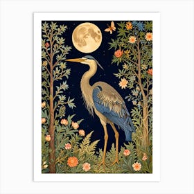 William Morris Heron In The Woods 2 Art Print