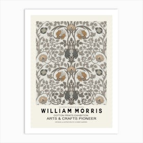 William Morris Beige Floral Poster 4 Art Print
