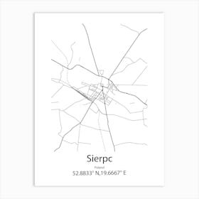 Sierpc,Poland Minimalist Map Art Print