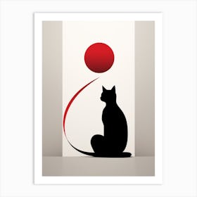 Cat Minimalist Abstract 1 Art Print