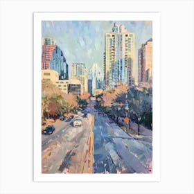 Sixth Street Austin Texas Oil Painting 2 Art Print