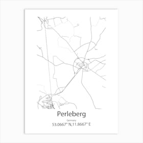 Perleberg,Germany Minimalist Map Art Print