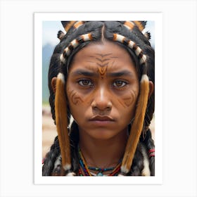 Young North American Native Girl Art Print