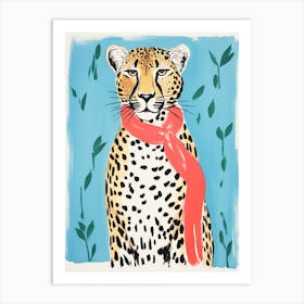Leopard In Scarf 1 Art Print