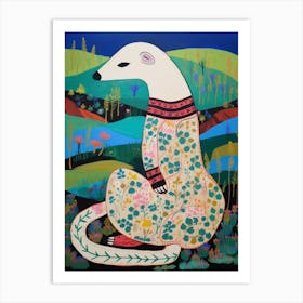 Maximalist Animal Painting Weasel Art Print