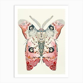 Colourful Insect Illustration Moth 49 Art Print