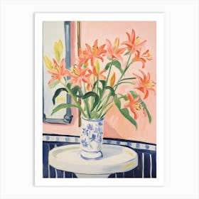 A Vase With Lily, Flower Bouquet 1 Art Print