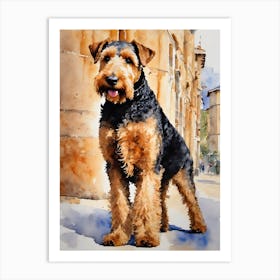 Airedale Terriers Dog Art Print