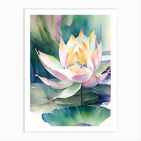 Giant Lotus Watercolour 4 Art Print