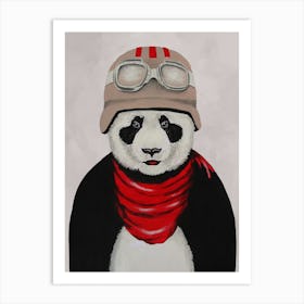 Panda Vintage Pilot Art Print