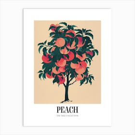 Peach Tree Colourful Illustration 4 Poster Art Print