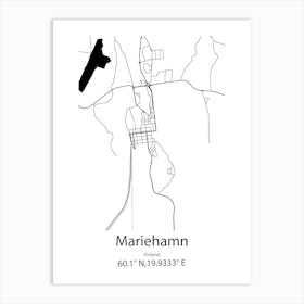 Mariehamn,Finland Minimalist Map Art Print