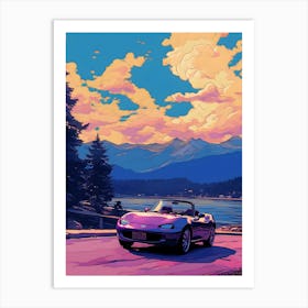 Mazda Mx 5 Miata Ghibli Style Art Print