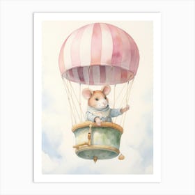 Baby Rat 1 In A Hot Air Balloon Art Print