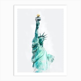 Statue Of Liberty Watercolor Painting 3 Art Print