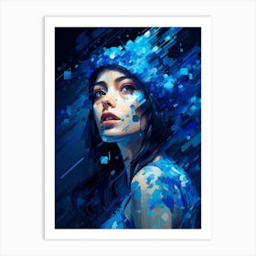 Digital Pixelation Abstract Lady 10 Art Print