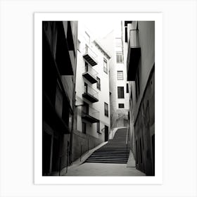 Girona, Spain, Black And White Photography 4 Art Print