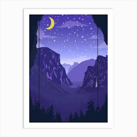 Cave At Night Art Print