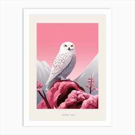 Minimalist Snowy Owl 2 Bird Poster Art Print